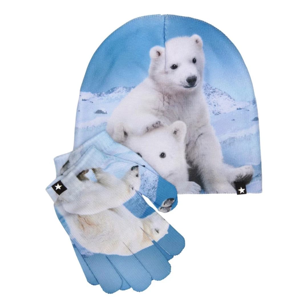 Molo Комплект (шапка+перчатки) Kaya, цвет Polar Cubs